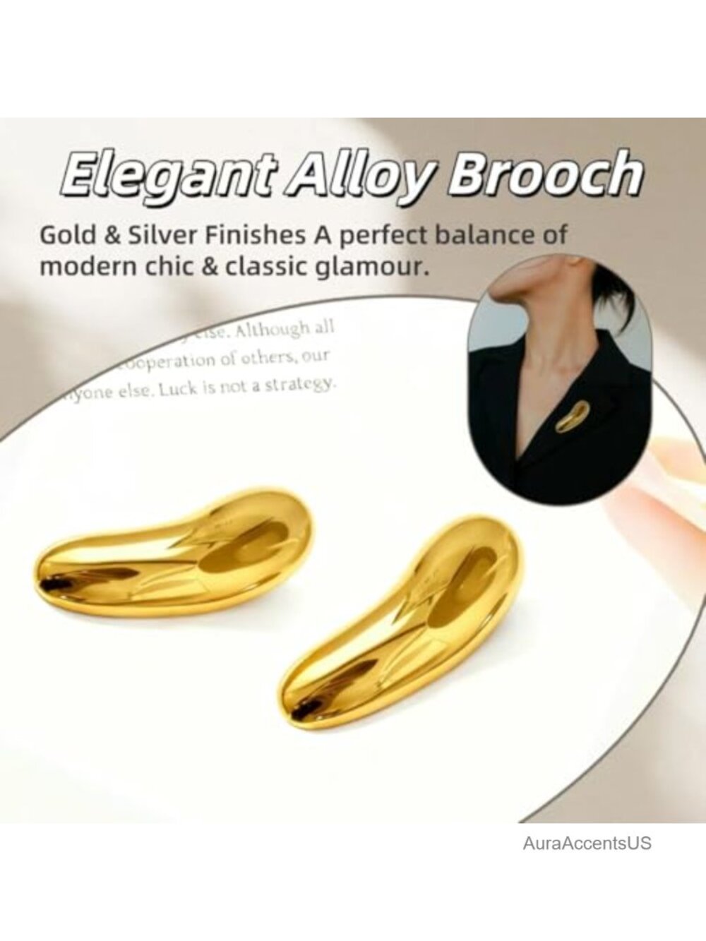 Pod-Inspired Metal Brooch Pin for Women Lapel Scarf Jewelry - Picture 3 of 5